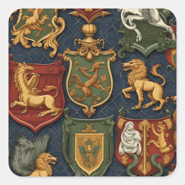 Adesivo Quadrado Heráldica renascentista (Frente)