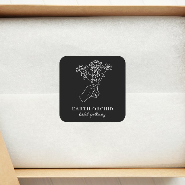 Adesivo Quadrado Herbal + Apothecary Dourado Square Sticker (Criador carregado)