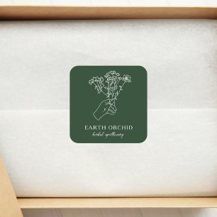 Adesivo Quadrado Herbal + Apothecary Dourado Square Sticker