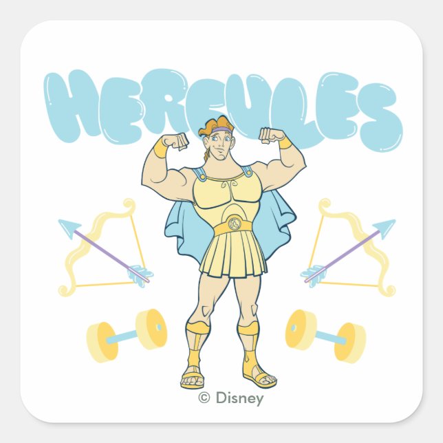 Adesivo Quadrado Hercules Arrows and Dumbbells Flex Square Sticker (Frente)
