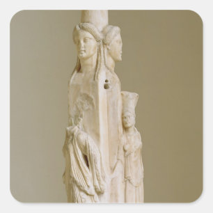 Adesivo Quadrado Herm Triform de Hecate, escultura de mármore, pe