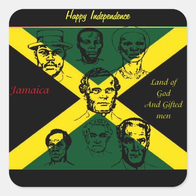 Adesivo Quadrado herói nacional jamaica (Frente)