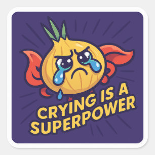 Adesivo Quadrado Heroic Onion Sticker Força Emocional Engraçada