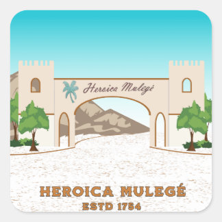 Adesivo Quadrado Heroica Mulegé Baja California Sur México