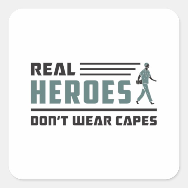 Adesivo Quadrado Heróis Verdadeiros Ambulância paramédica EMT EMS E (Frente)