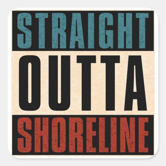 Adesivo Quadrado Hetero fora da costa Washington (Frente)