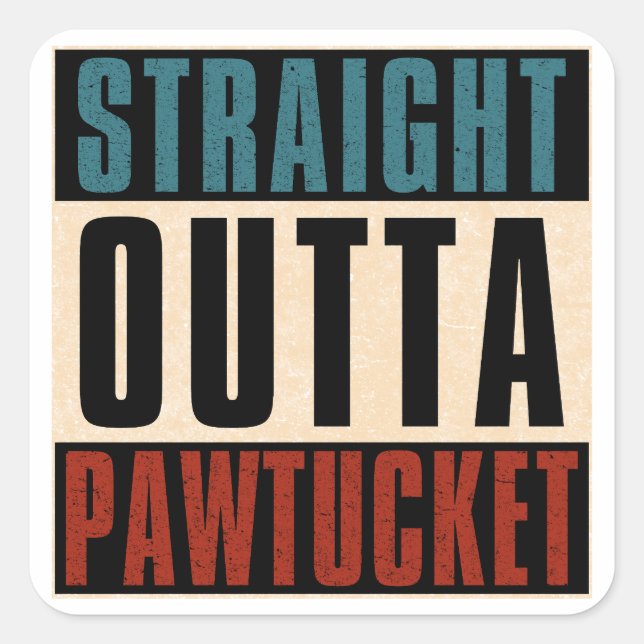 Adesivo Quadrado Hetero fora de Pawtucket Rhode Island RI (Frente)