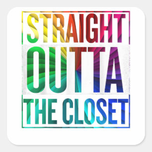 Adesivo Quadrado Hetero Fora Do Armário Orgulho gay LGBT