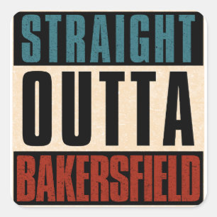 Adesivo Quadrado Hetero Outta Bakersfield Califórnia CA