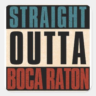 Adesivo Quadrado Hetero Outta Boca Raton Florida FL