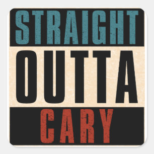 Adesivo Quadrado Hetero Outta Cary North Carolina NC