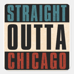 Adesivo Quadrado Hetero Outta Chicago Illinois IL EUA