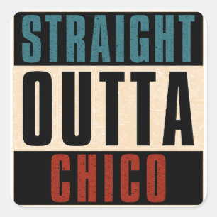 Adesivo Quadrado Hetero Outta Chico California CA