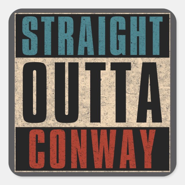 Adesivo Quadrado Hetero Outta Conway Arkansas AR (Frente)