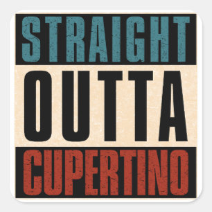 Adesivo Quadrado Hetero Outta Cupertino California CA