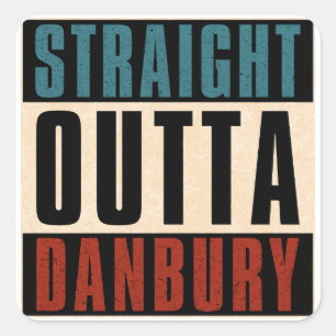 Adesivo Quadrado Hetero Outta Danbury Connecticut CT