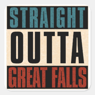Adesivo Quadrado Hetero Outta Excelente Falls Montana MT