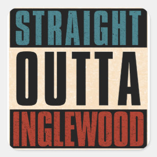 Adesivo Quadrado Hetero Outta Inglewood California CA