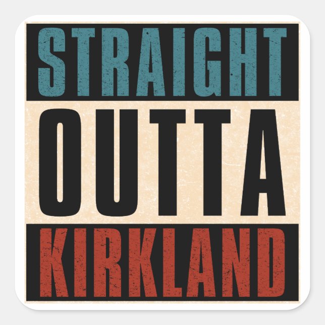 Adesivo Quadrado Hetero Outta Kirkland Washington (Frente)