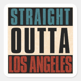 Adesivo Quadrado Hetero Outta Los Angeles California CA EUA