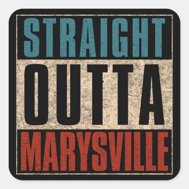 Adesivo Quadrado Hetero Outta Marysville Washington (Frente)