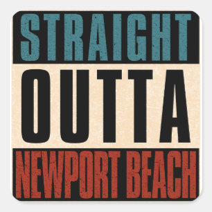 Adesivo Quadrado Hetero Outta Newport Beach Califórnia CA