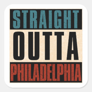 Adesivo Quadrado Hetero Outta Philadelphia Pennsylvania PA EUA