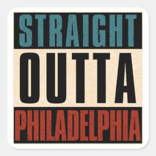 Adesivo Quadrado Hetero Outta Philadelphia Pennsylvania PA EUA