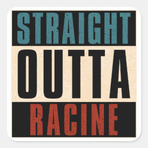 Adesivo Quadrado Hetero Outta Racine Wisconsin WI