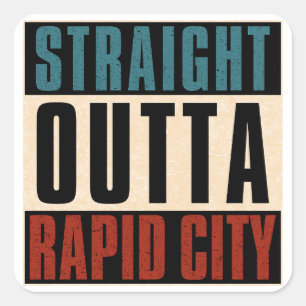 Adesivo Quadrado Hetero Outta Rapid City South Dakota SD
