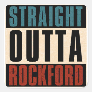 Adesivo Quadrado Hetero Outta Rockford Illinois IL