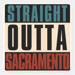 Adesivo Quadrado Hetero Outta Sacramento California CA