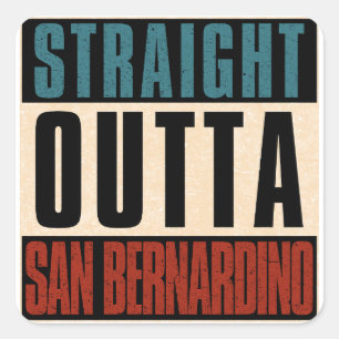 Adesivo Quadrado Hetero Outta San Bernardino California CA