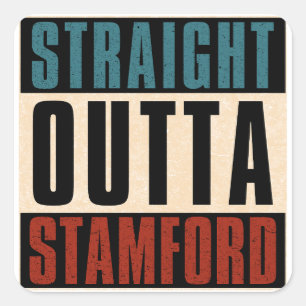 Adesivo Quadrado Hetero Outta Stamford Connecticut CT