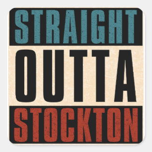 Adesivo Quadrado Hetero Outta Stockton California CA