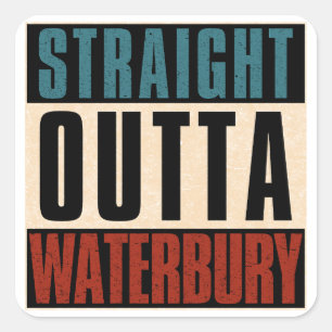 Adesivo Quadrado Hetero Outta Waterbury Connecticut CT