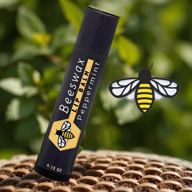 Adesivo Quadrado HEXAGON Beeswax Peppermint LIP BALM com ABE (Criador carregado)