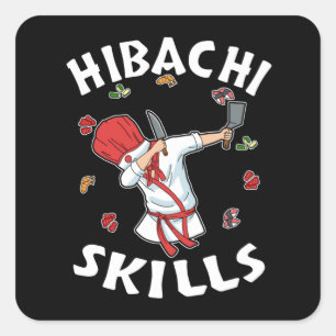 Adesivo Quadrado Hibachi Lover Hibacl Chef Gift Men Hibachi