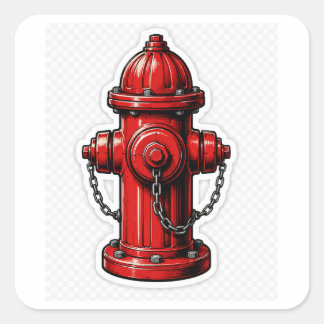 Adesivo Quadrado Hidrante Vermelho