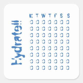 Adesivo Quadrado Hidróxido - controlador semanal do consumo de água
