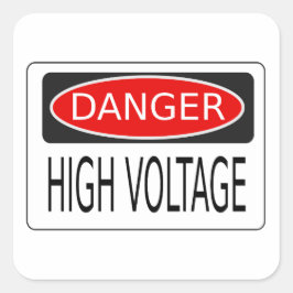Adesivo Quadrado High voltage danger