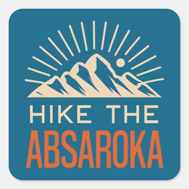 Adesivo Quadrado Hike The Absaroka Mountain Sunburst (Frente)