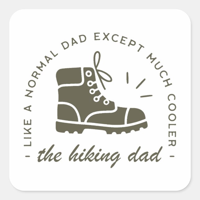 Adesivo Quadrado Hiking dad funny hiker father (Frente)