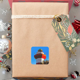 Adesivo Quadrado Hilton Head Island Harbour Town Lighthouse