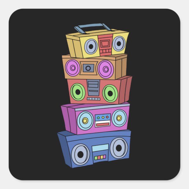 Adesivo Quadrado Hip Hop nos anos 90 oferece Hip Hop clássico Ghett (Frente)