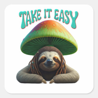 Adesivo Quadrado Hippie personalizado personalizado do Sloth Boho H