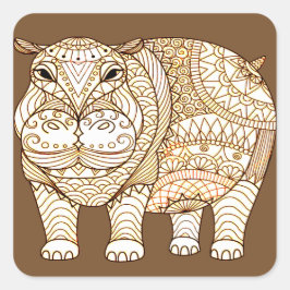 Adesivo Quadrado Hippo