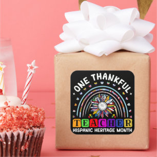 Adesivo Quadrado Hispânico Patrimônio Mês Um Obrigado Professor Lat