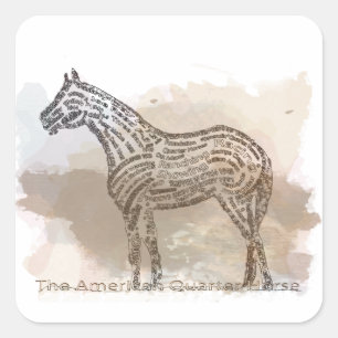 Adesivo Quadrado História do cavalo de um quarto americano em