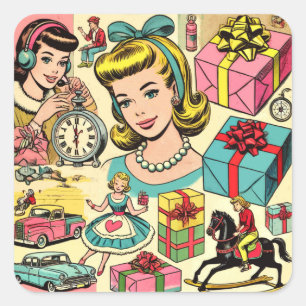 Adesivo Quadrado Histórias em quadrinhos Meninas Trópicas